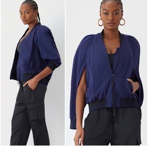 GSTQ Convertible Bomber to Cape Baseball Jacket, Size M